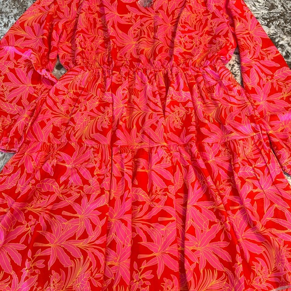 XL New Fancyinn Women’s Pink Orange Fall pockets Dress X Large Long Sleeve - Picture 14 of 15